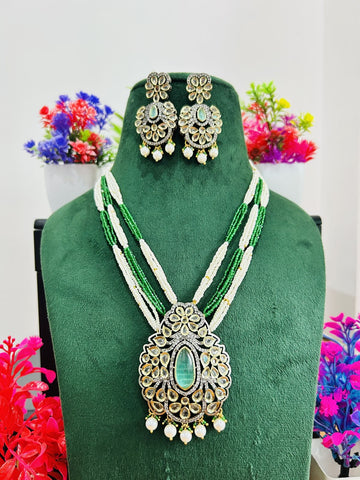Jadau Kundan Necklace Set (Beads)
