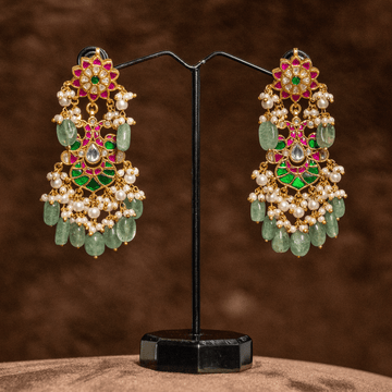 Ajass collection jadau chandhali earrings