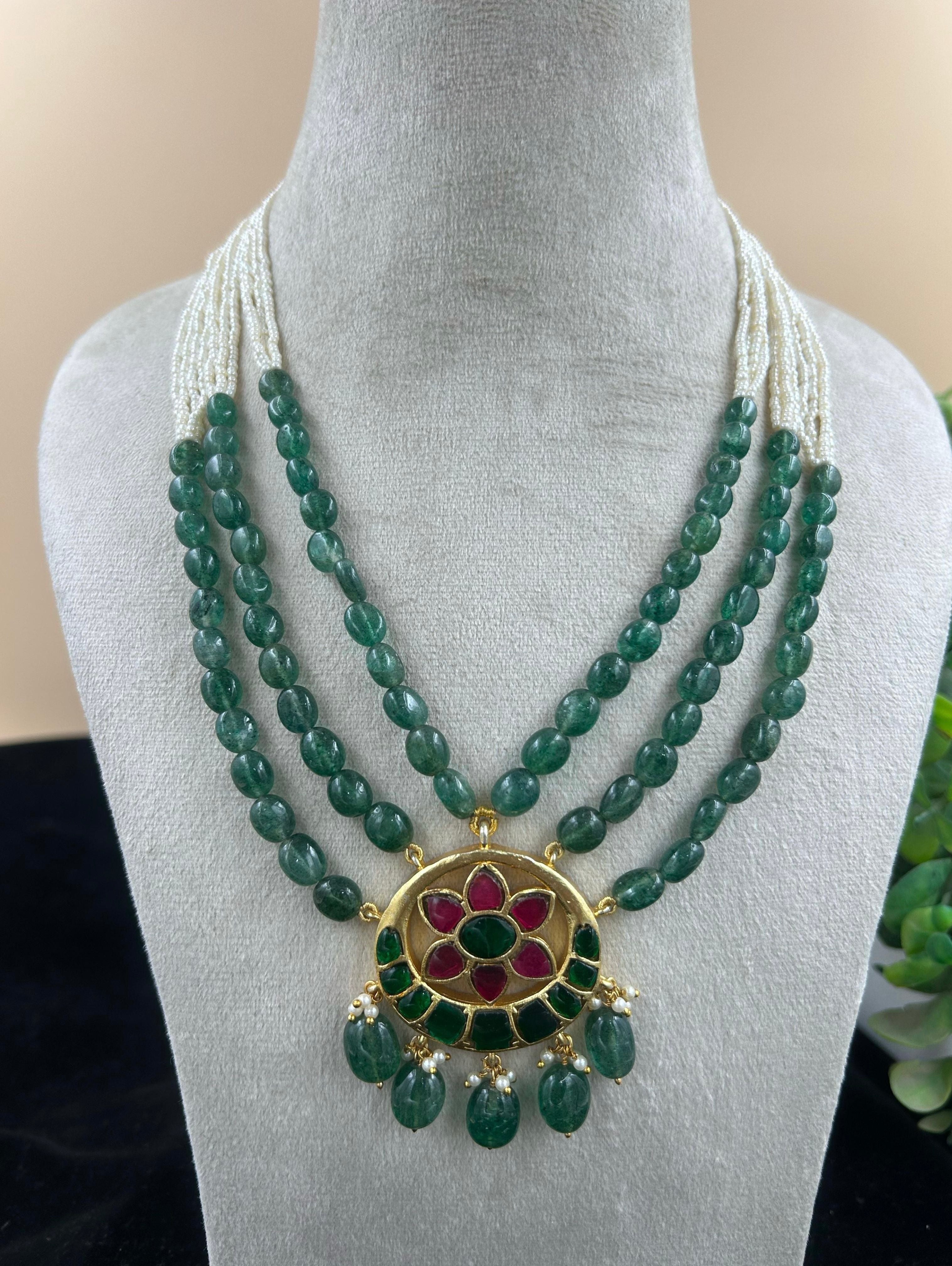 Triple Beads Tika Necklace Set