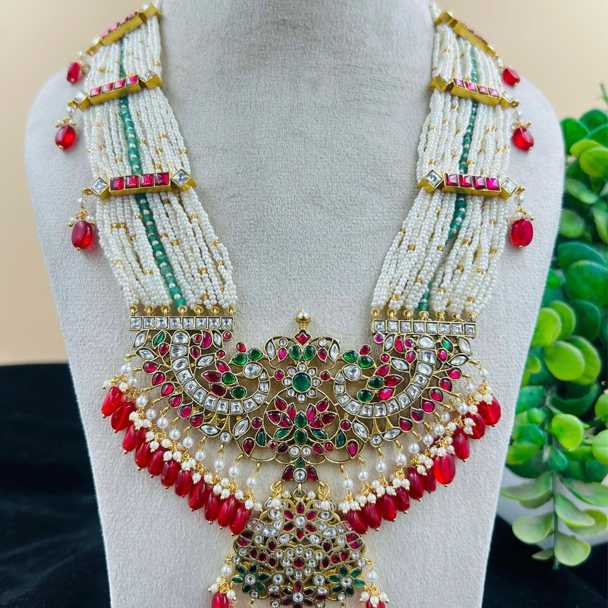 Jadau Kundan Multi Beads Necklace Set