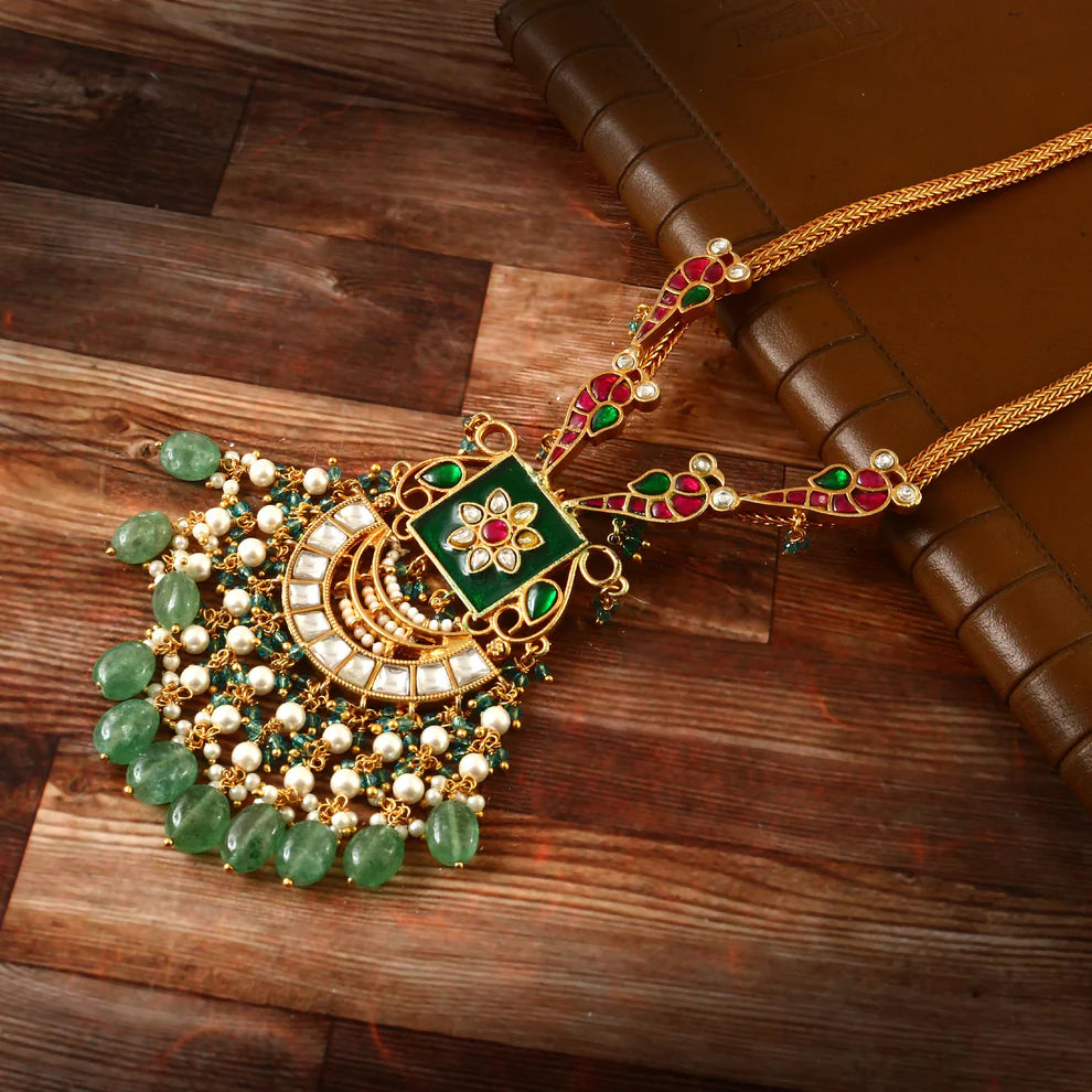 Assamese Traditional Gold Plated Jethi Design Necklace Set