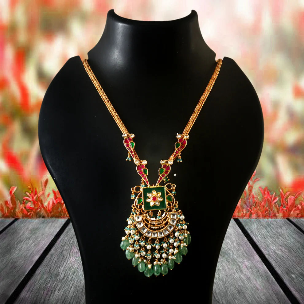 Assamese Traditional Gold Plated Jethi Design Necklace Set