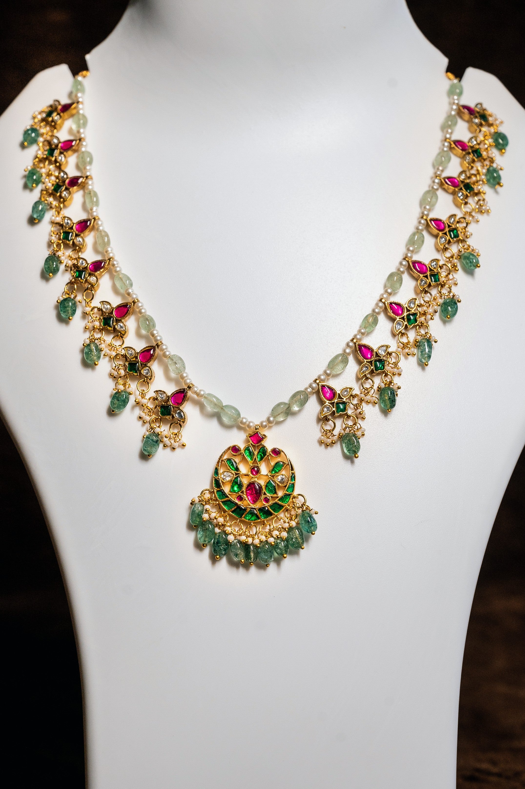 Bead Jadau Kundan Necklace Set