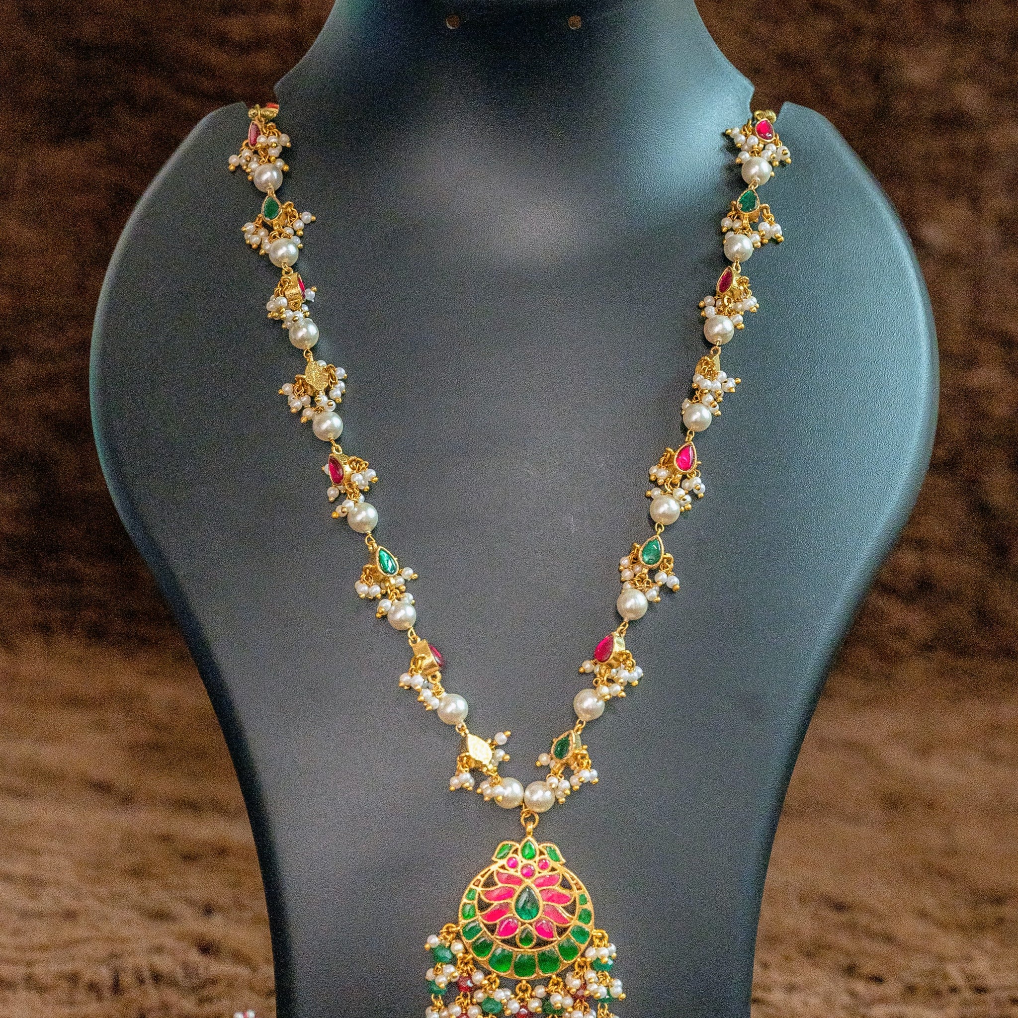 Moon Sun Pattern Jadau Kundan Necklace