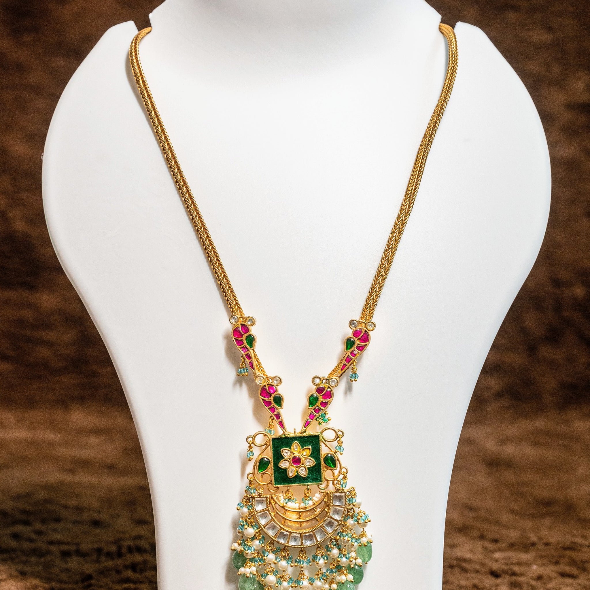 Assamese Traditional Gold Plated Jethi Design Necklace Set