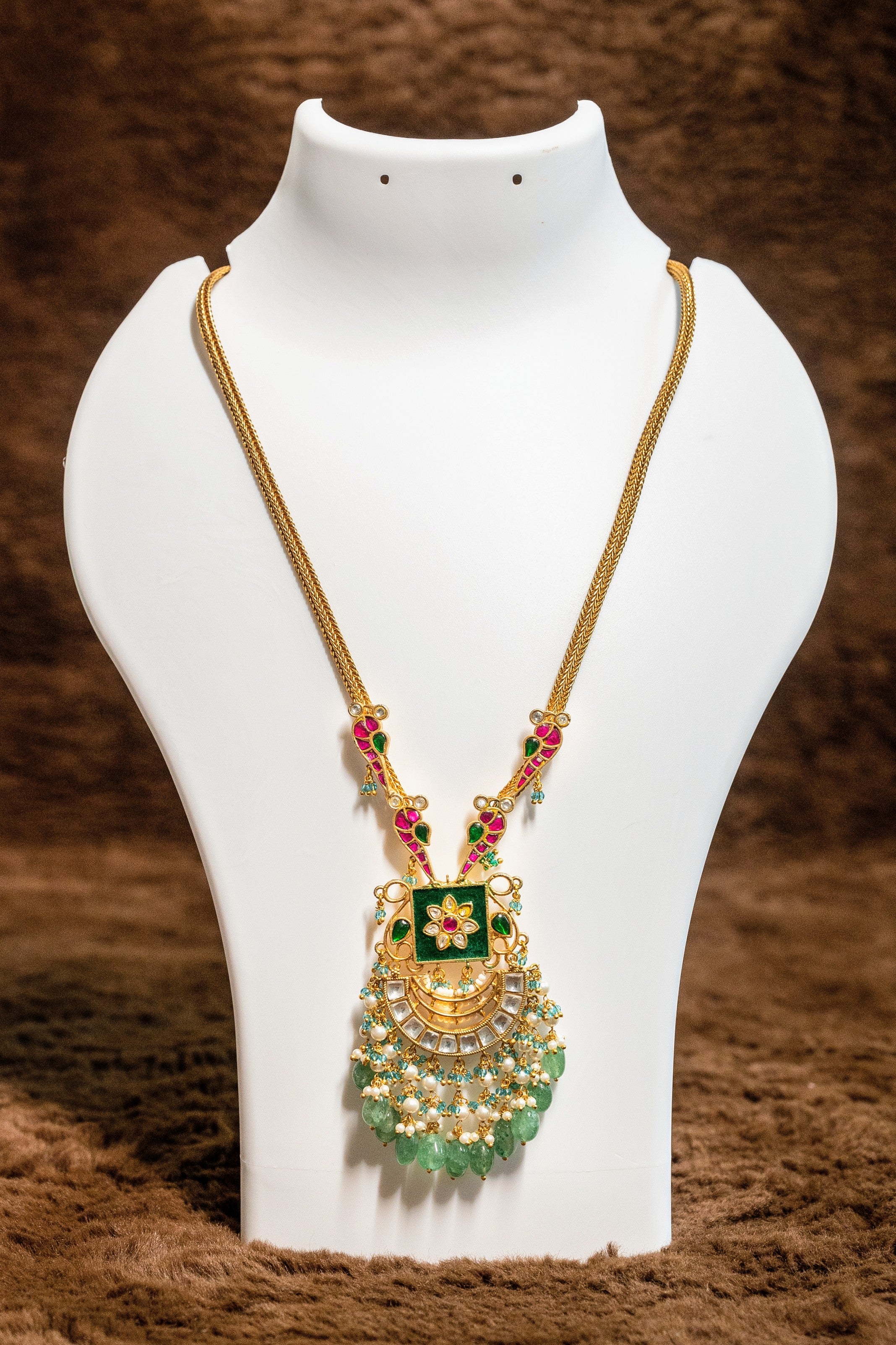 Assamese Traditional Gold Plated Jethi Design Necklace Set