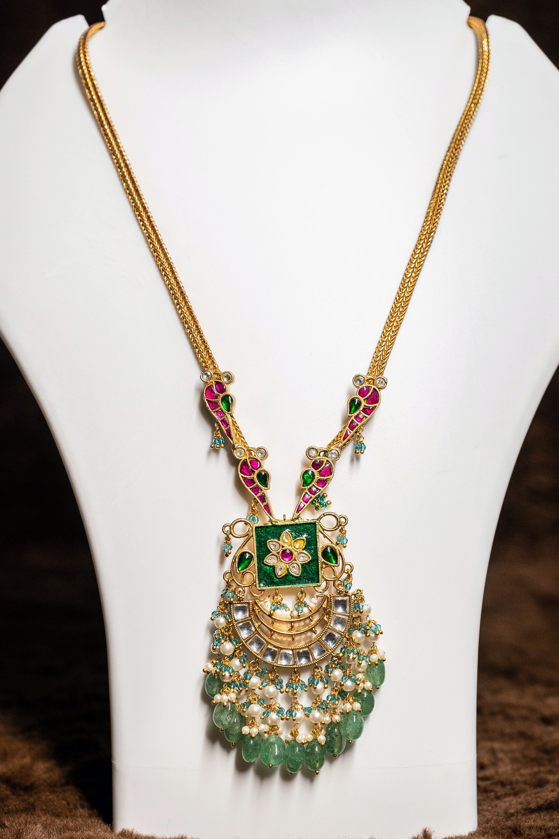 Assamese Traditional Gold Plated Jethi Design Necklace Set