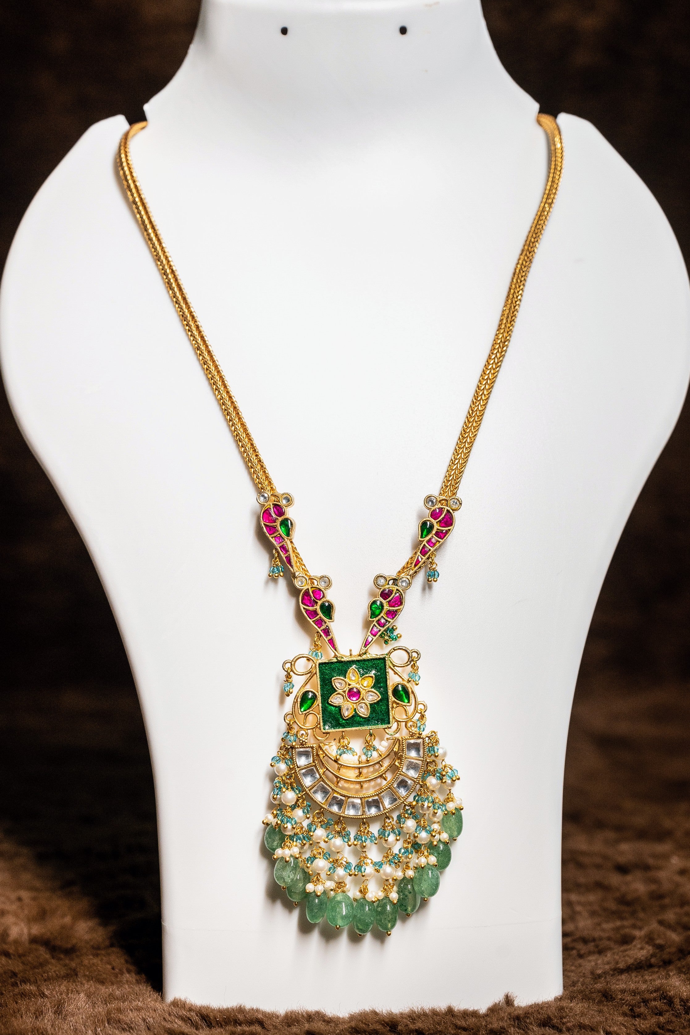 Assamese Traditional Gold Plated Jethi Design Necklace Set
