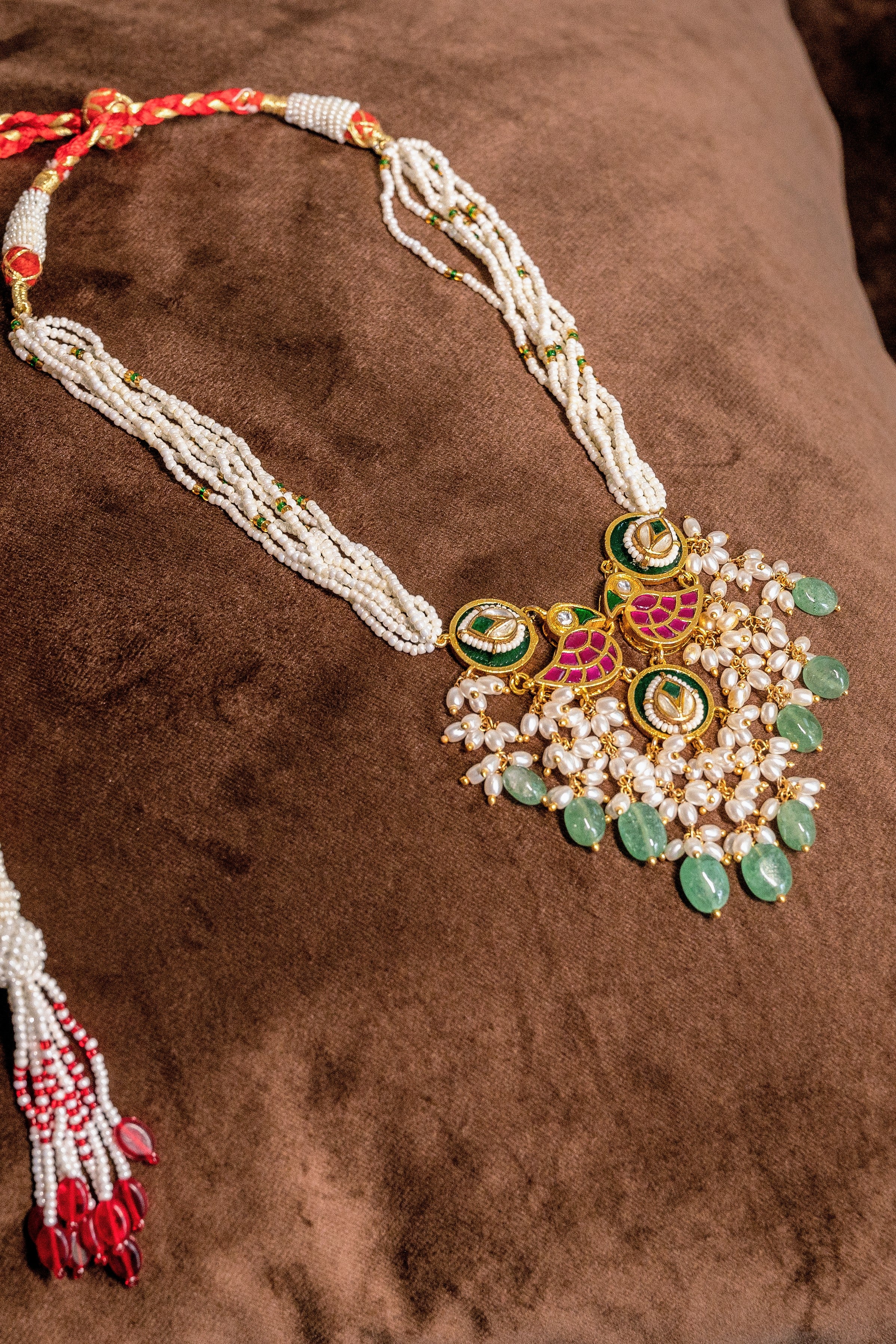 Bird Design Jadau Kundan Necklace Set