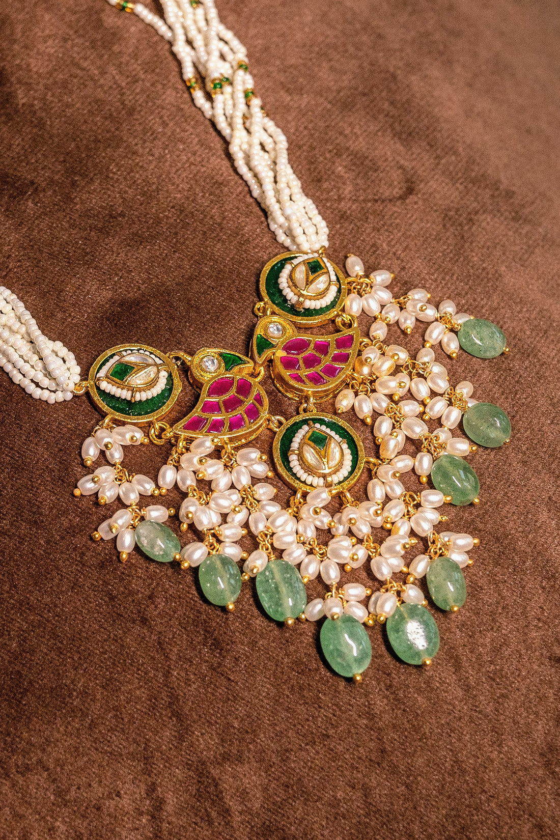 Bird Design Jadau Kundan Necklace Set