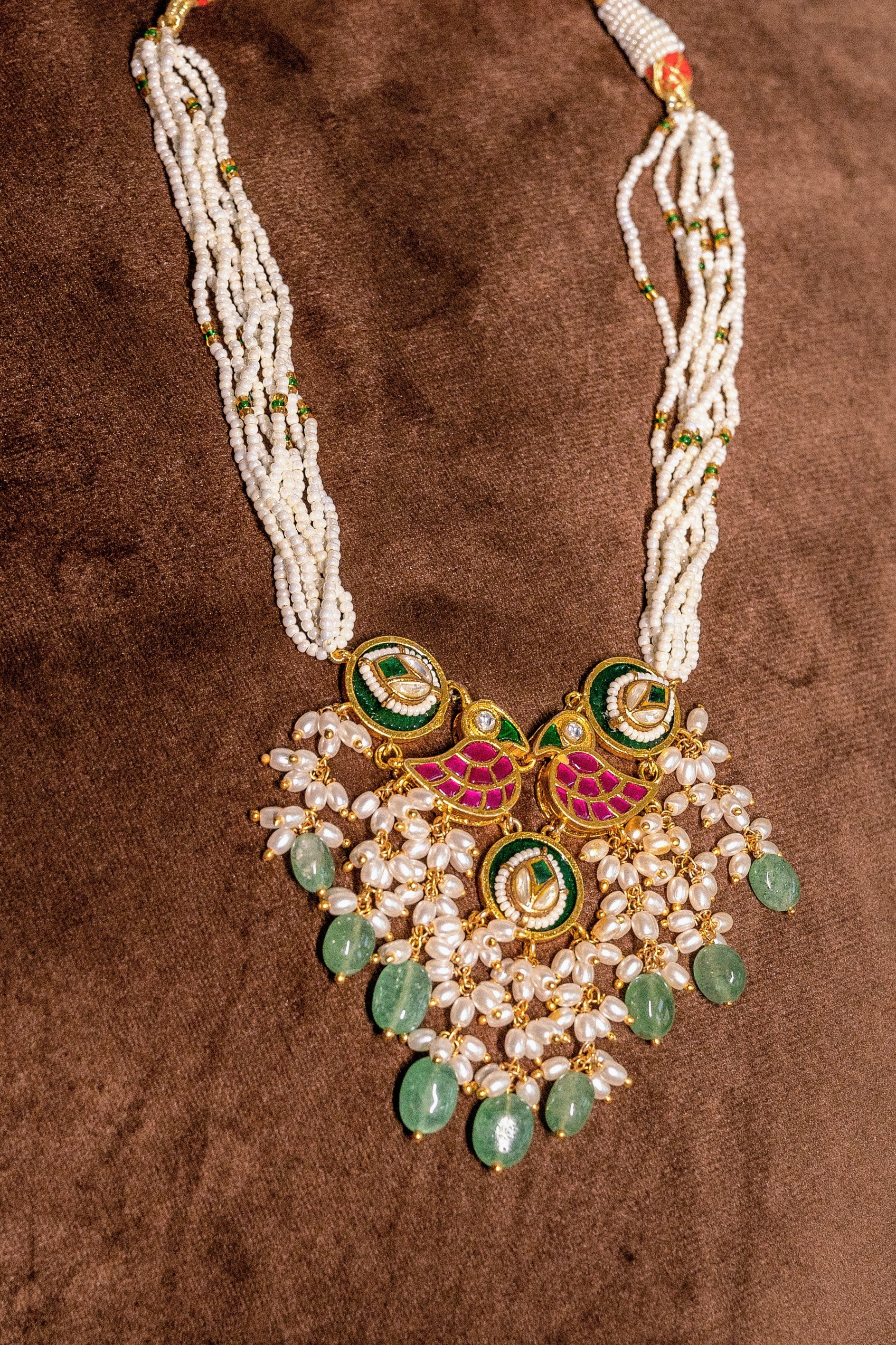 Bird Design Jadau Kundan Necklace Set