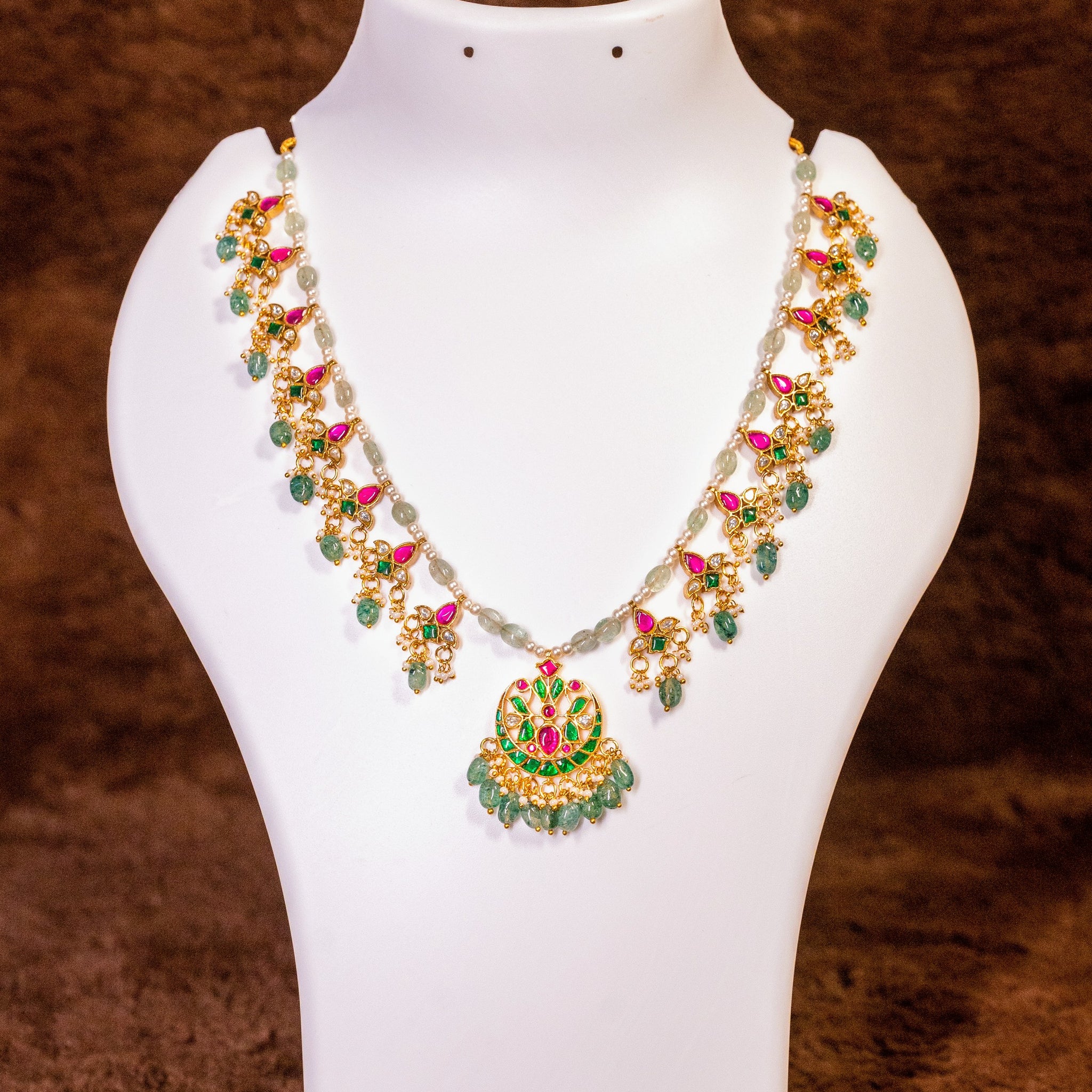 Bead Jadau Kundan Necklace Set