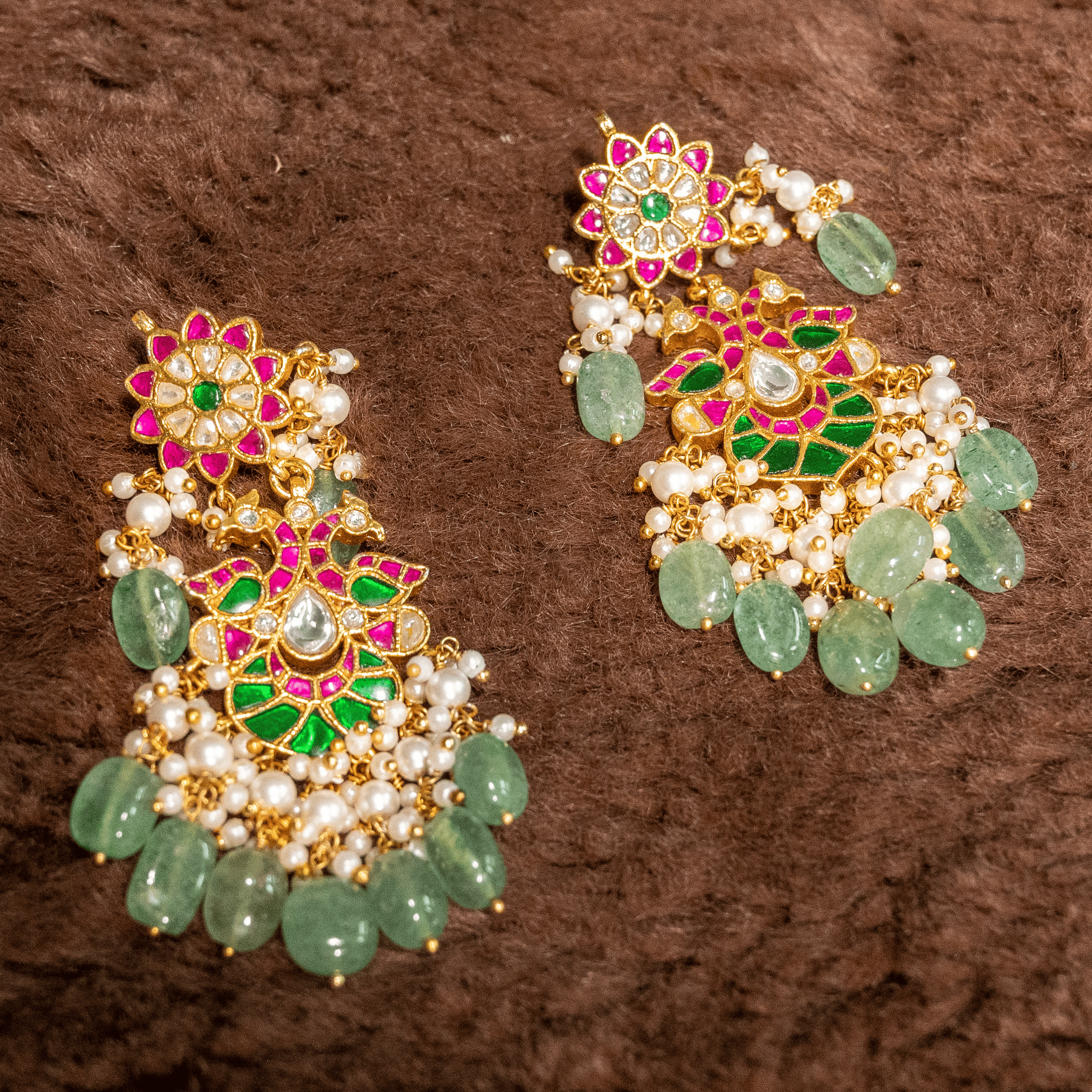 Ajass collection jadau chandhali earrings