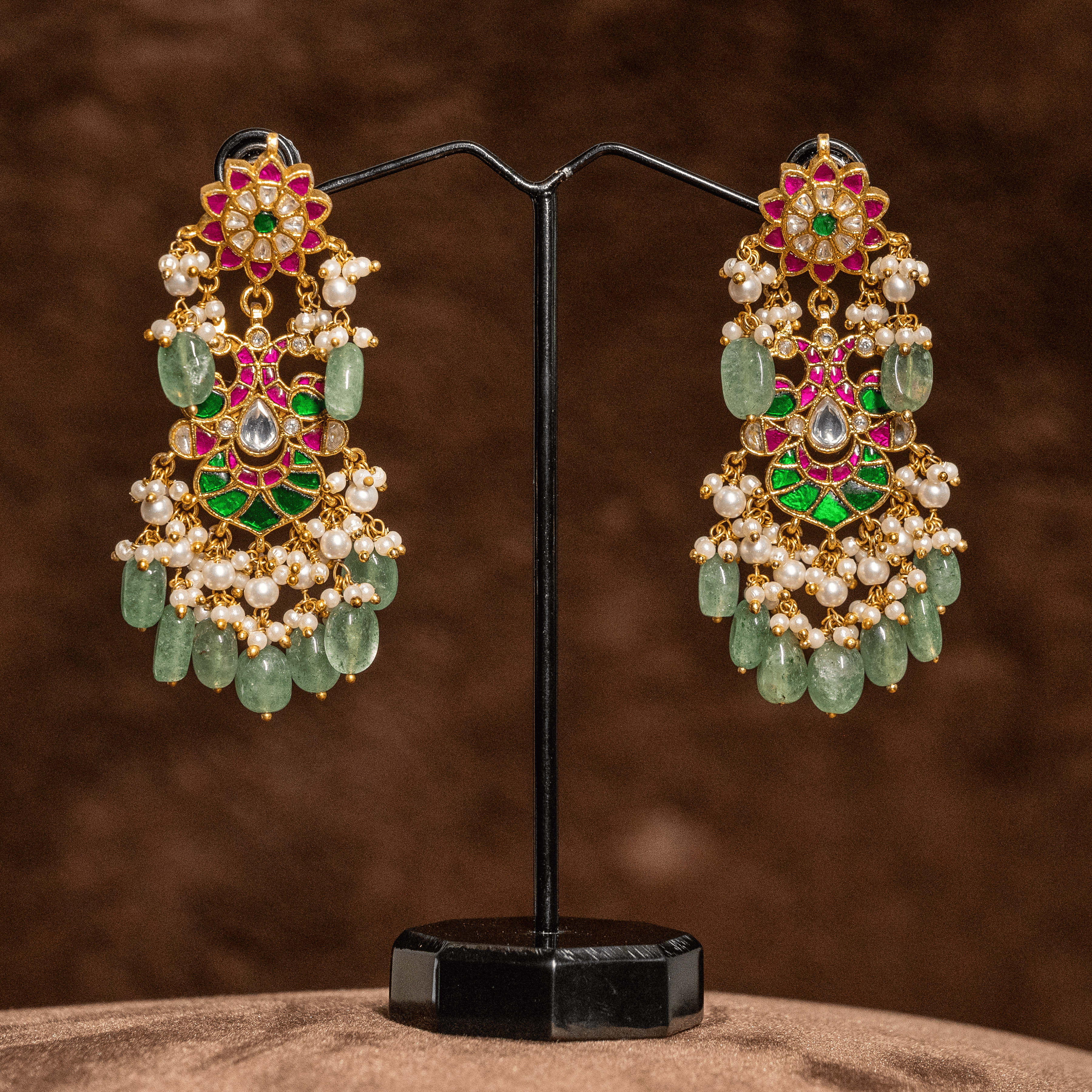 Ajass collection jadau chandhali earrings