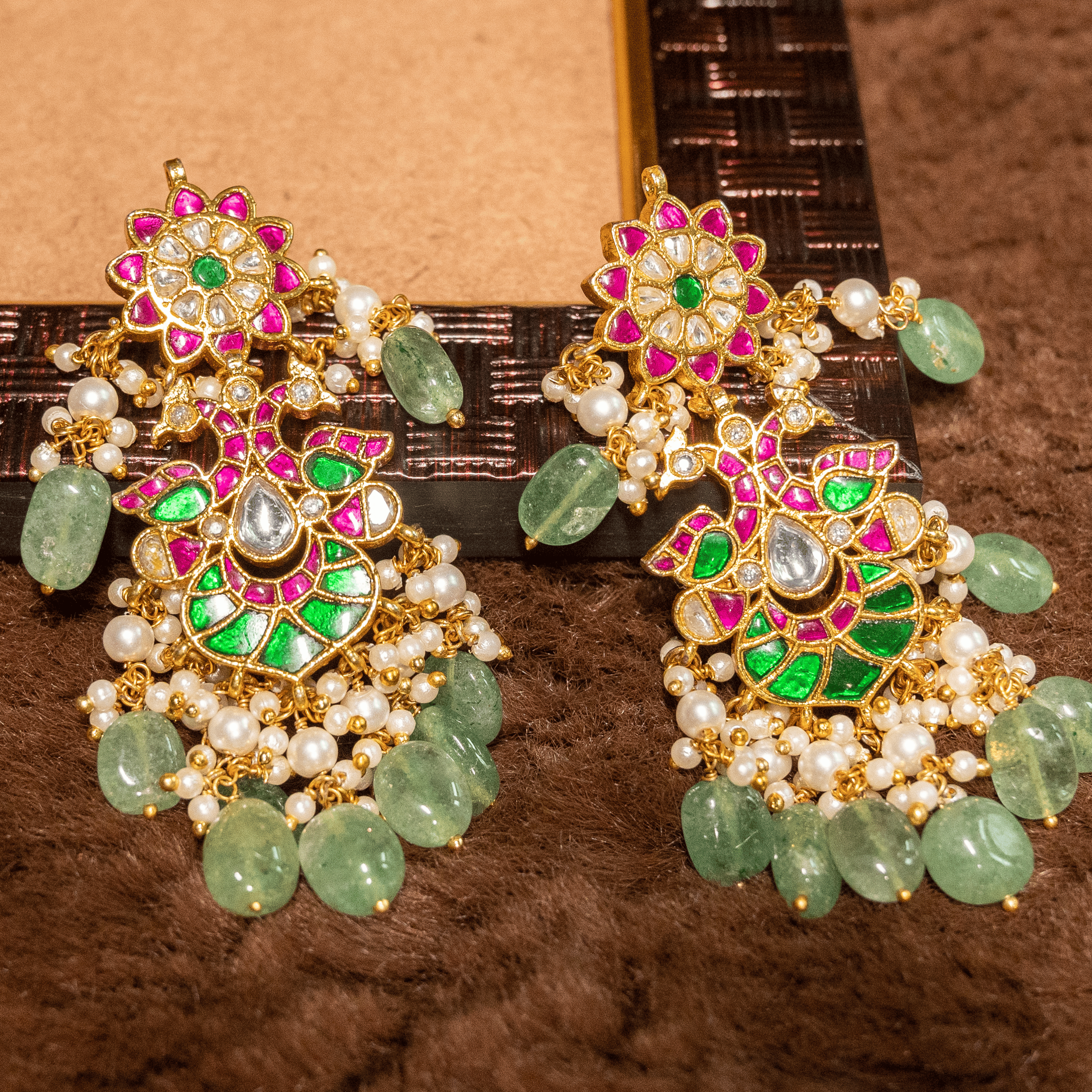 Ajass collection jadau chandhali earrings