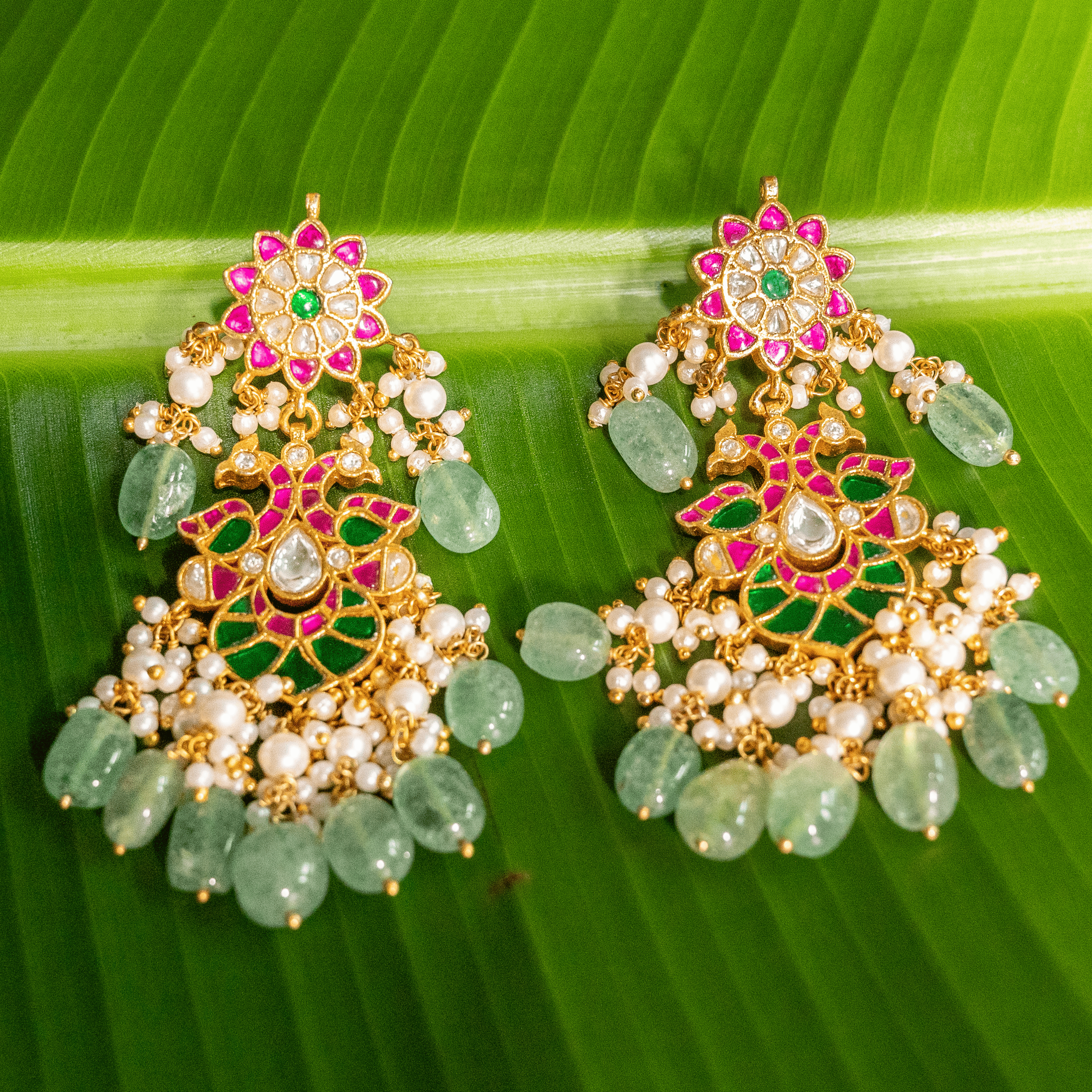 Ajass collection jadau chandhali earrings