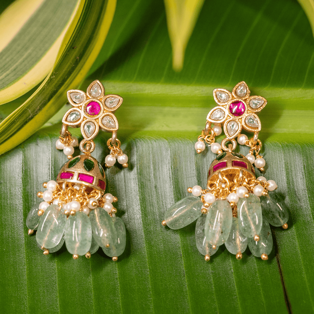 One Gram 1 gm Gold coated traditionl ethnic daily party wear stud jumki