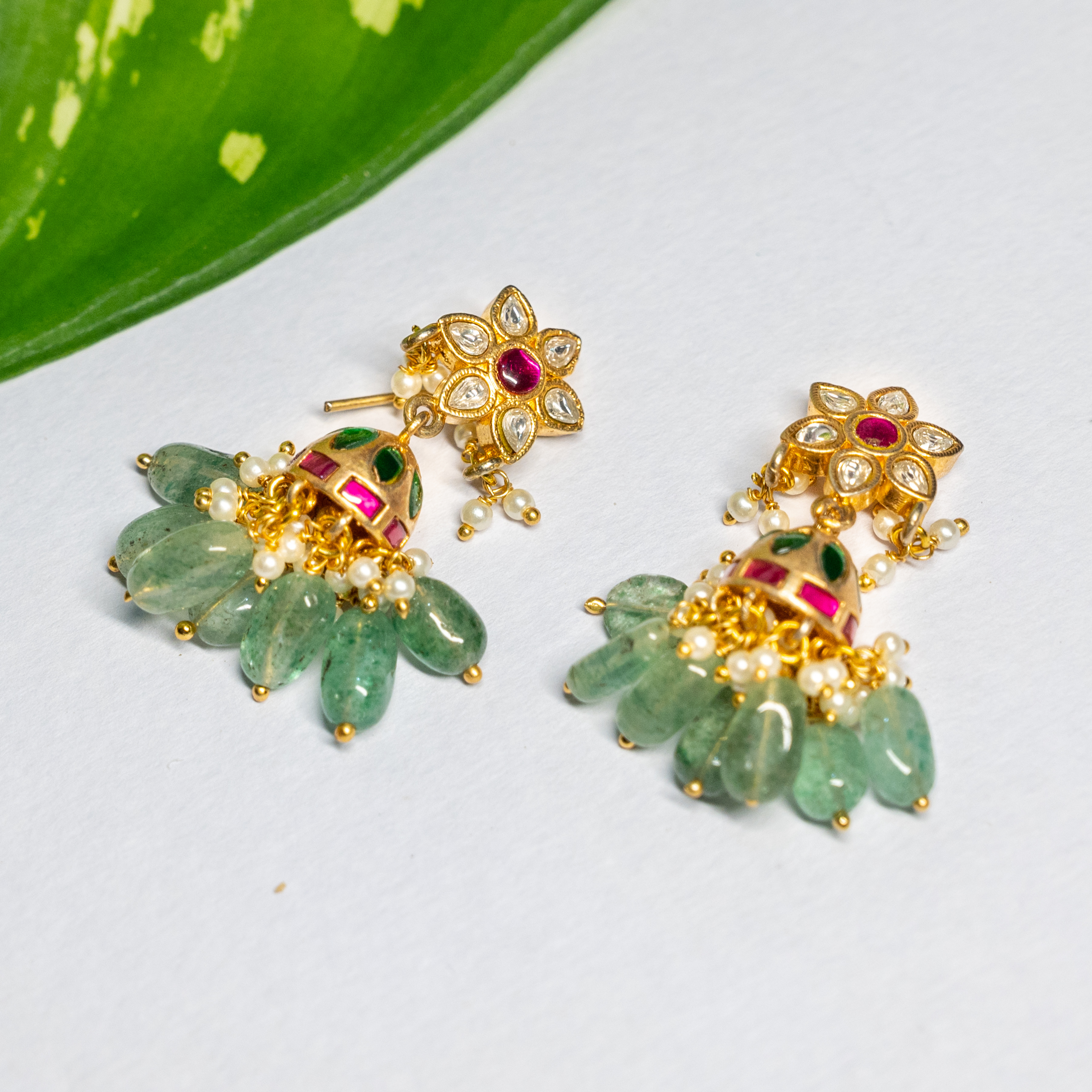 One Gram 1 gm Gold coated traditionl ethnic daily party wear stud jumki