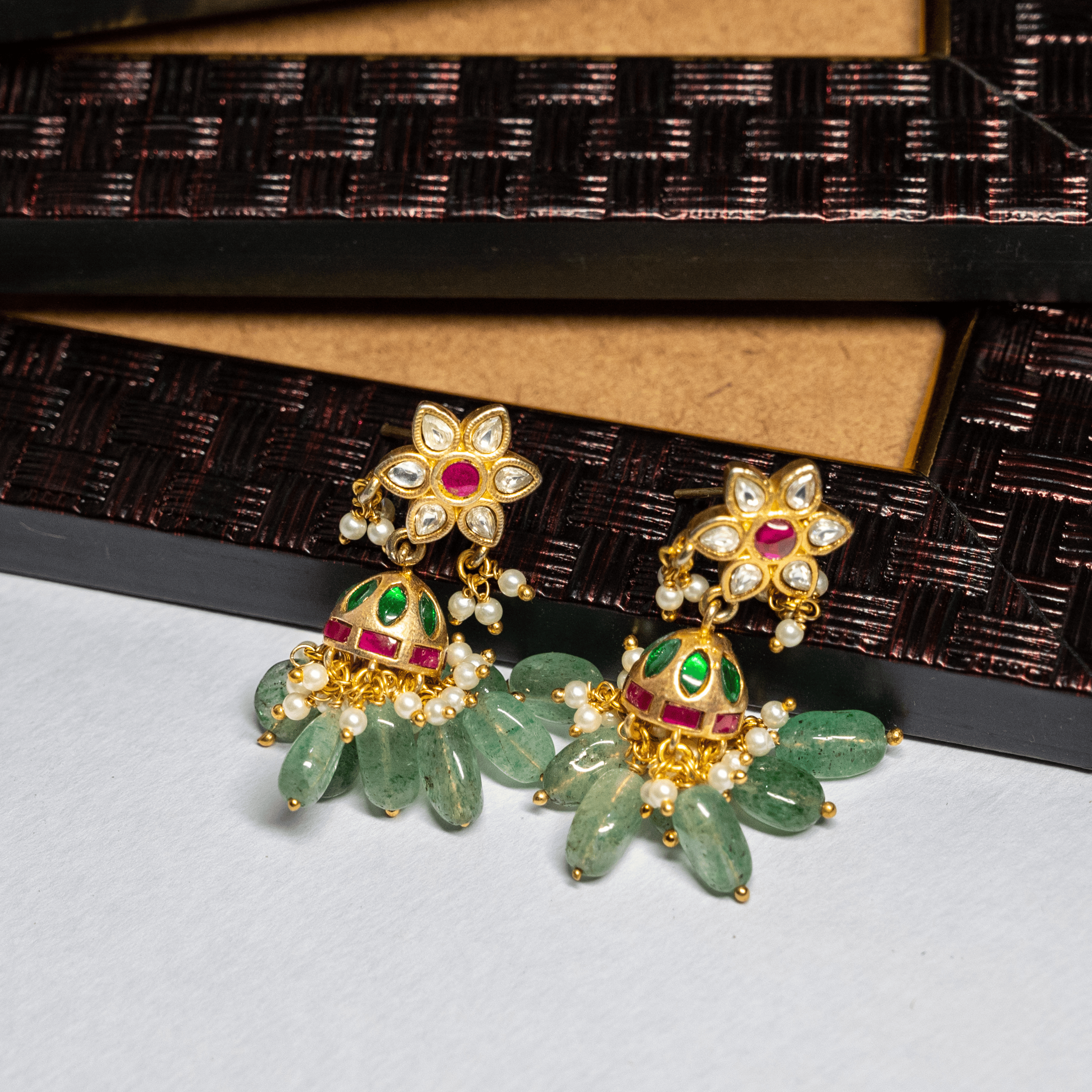 One Gram 1 gm Gold coated traditionl ethnic daily party wear stud jumki